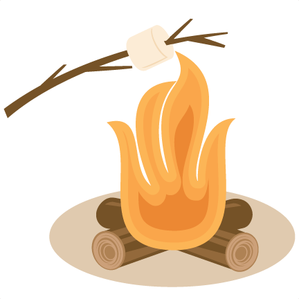 Marshmallow on fire clipart