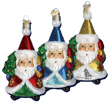 Merck Familys Old World Christmas Ornaments Santas