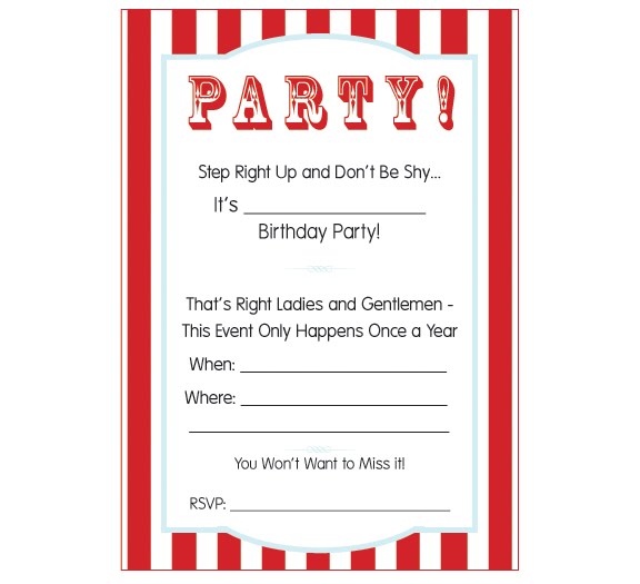 Free printable circus invitations Keep Healthy Eating Simple