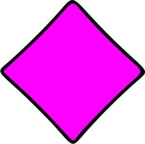 Outlined Diamond Playing Card Symbol - color variation C