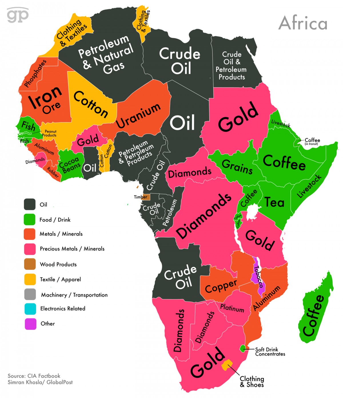 MAP: Every Country's Highest-Valued Export - Politics Forum.org | PoFo