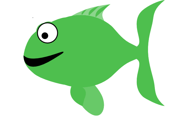 Light Green Happy Fish Clip Art - vector clip art ...