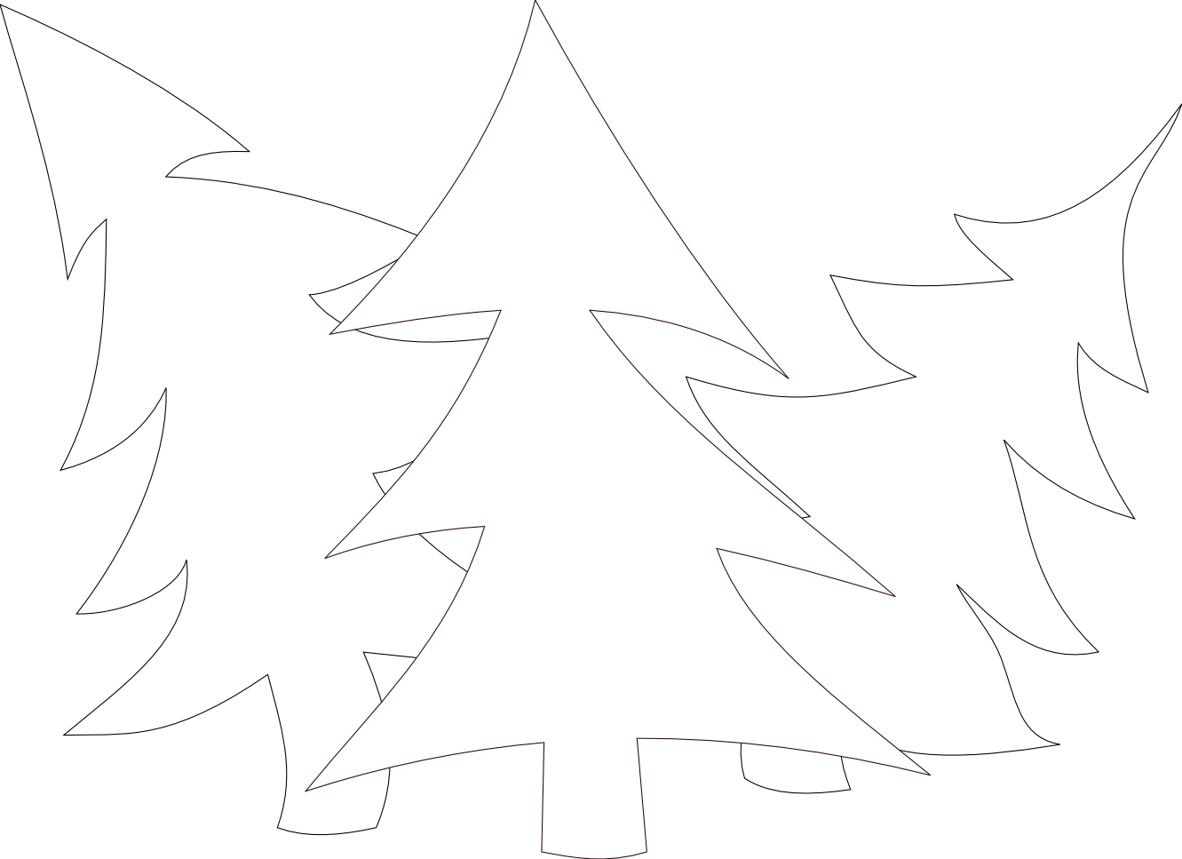 Xmas Christmas Tree 116 Black White Line Art Flower Flora xochi ...