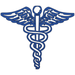 Blue caduceus medical symbol clipart image - ipharmd.