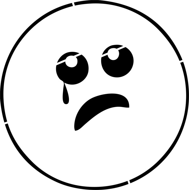 Sad Smiley Face Stencils - stencilease.