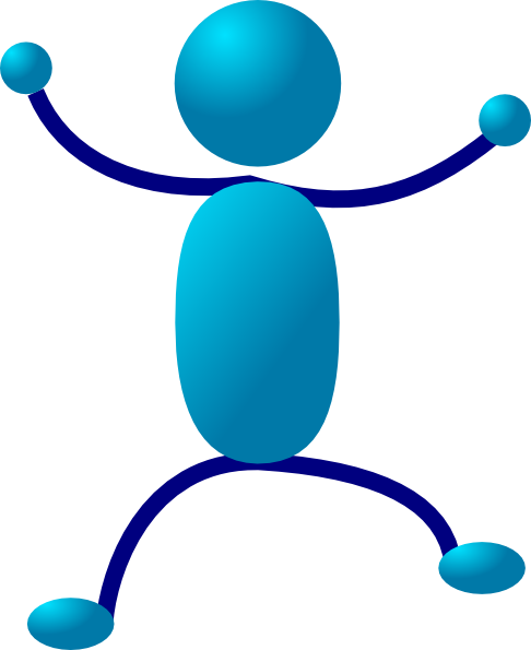 Hugging Blue Stick Man clip art Free Vector
