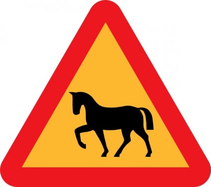 warning_horses_road_sign_clip_ ...