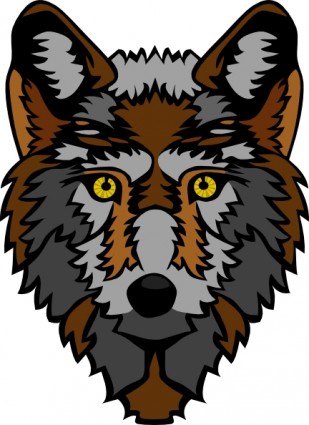 Stylized Wolf Head clip art Vector clip art - Free vector for free ...