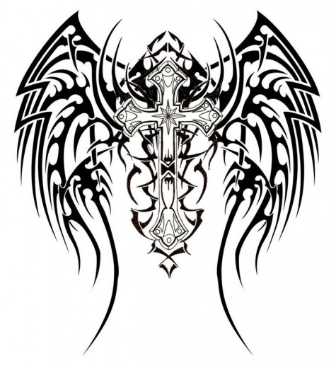 Drawings Of Crosses With Wings