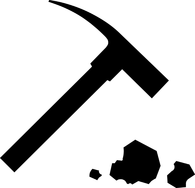 Rock Hammer Collecting Silhouette Clipart