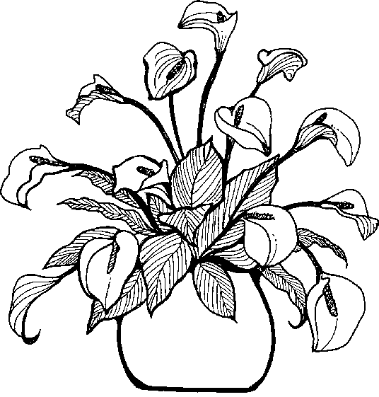Flower vase clipart black and white - ClipartFox