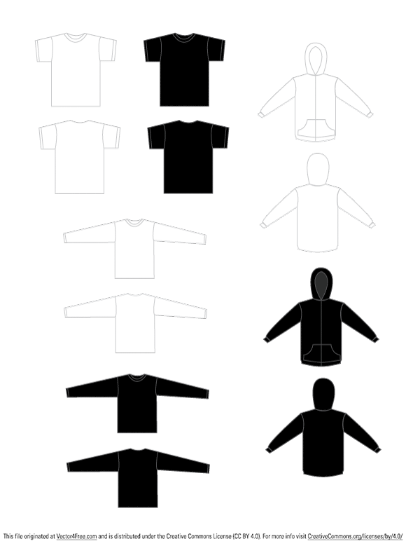Free T-Shirt and Sweatshirt Template - Free Vector Art