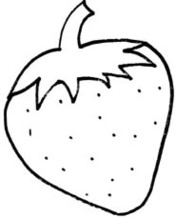 Strawberry black and white clipart