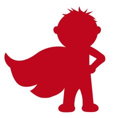 Superhero with cape clipart