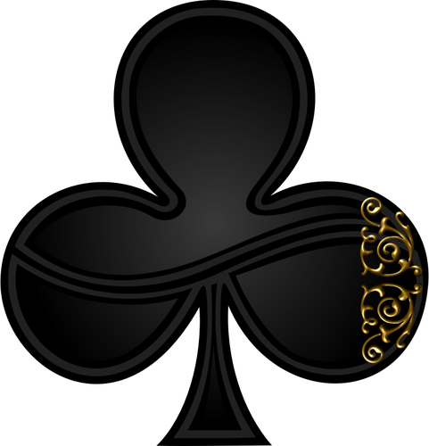 Vector image of clover sign for gambling card rounded spiral ...