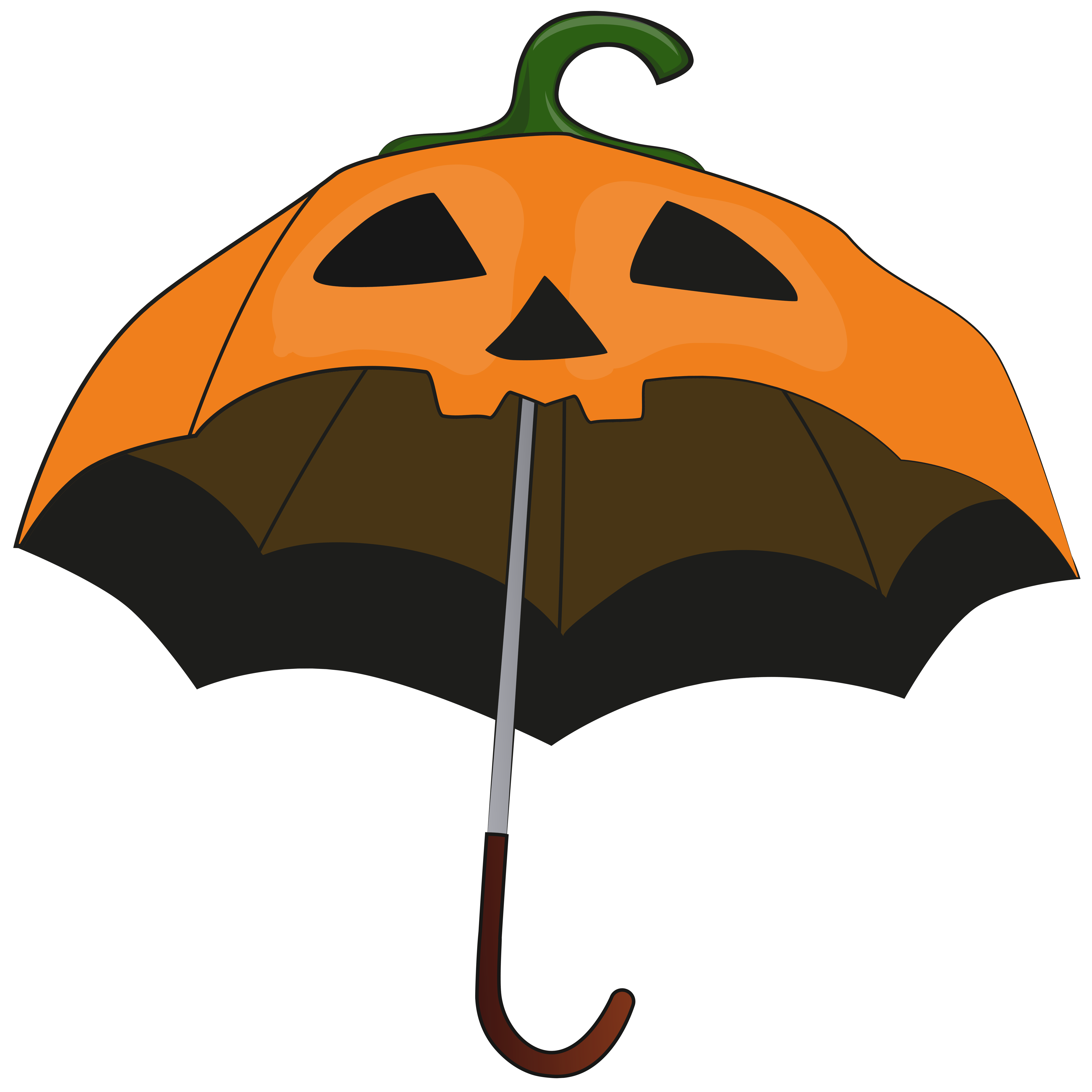Halloween Pumpkin Umbrella PNG Clip Art Image
