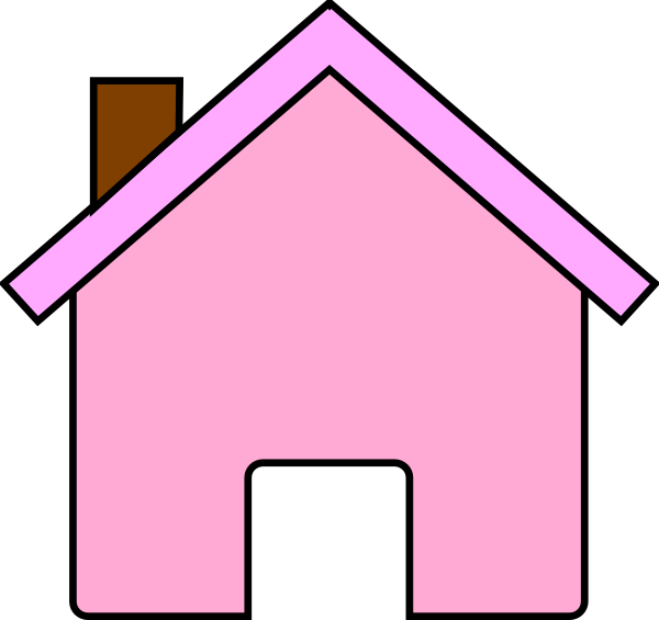 Pink House Clip Art - vector clip art online, royalty ...