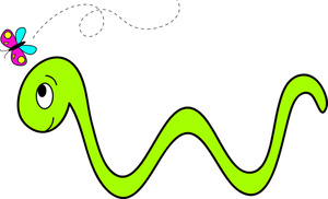 Free Worm Clip Art Image Cute Little Cartoon Worm Inching Along ...