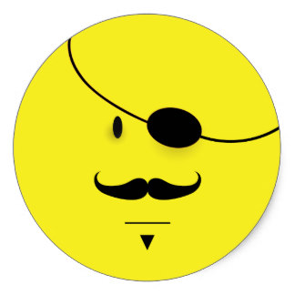 Smiley Face With Mustache Stickers | Zazzle