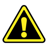 Hazard warning attention sign. Icon in a yellow triangle with ...
