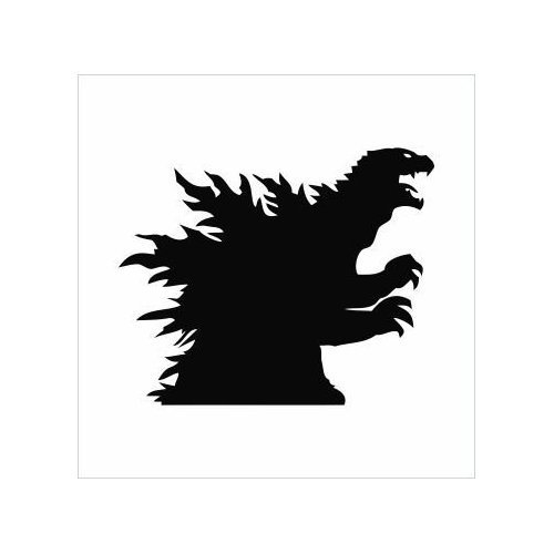 (2x) 7" Godzilla Silhouette Logo Sticker Vinyl Decals
