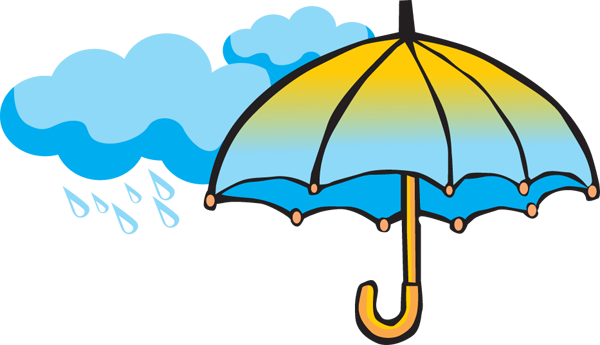 April Showers Clip Art Images - umbrella and clouds