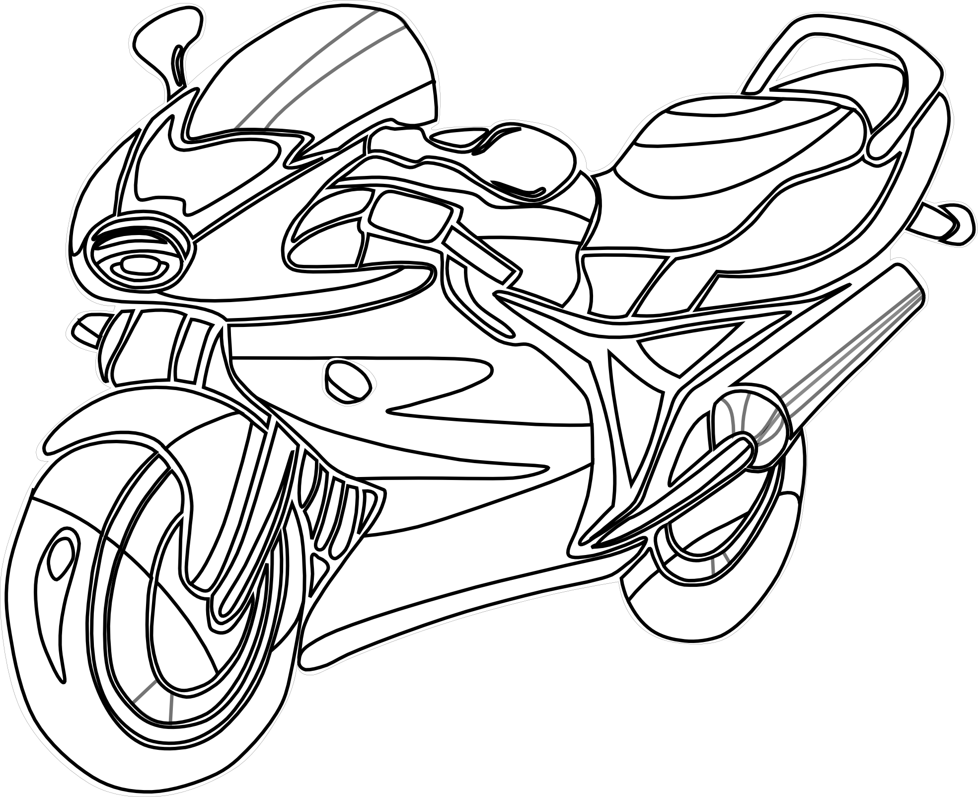 Motorcycle Line Drawing - ClipArt Best