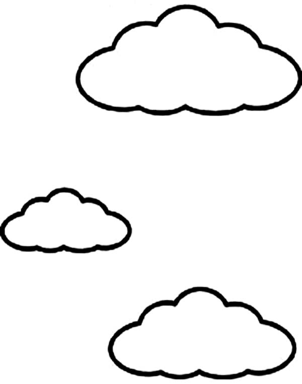Kids Drawing of Clouds Coloring Page - NetArt