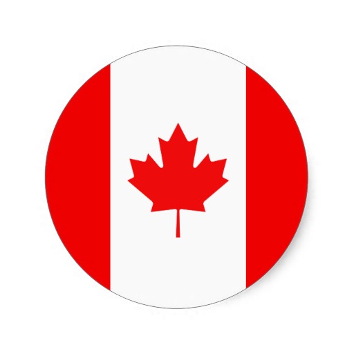 Maple Leaf Symbol Round Sticker from Zazzle.