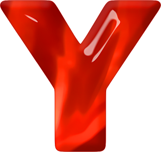 Presentation Alphabets: Red Glass Letter Y