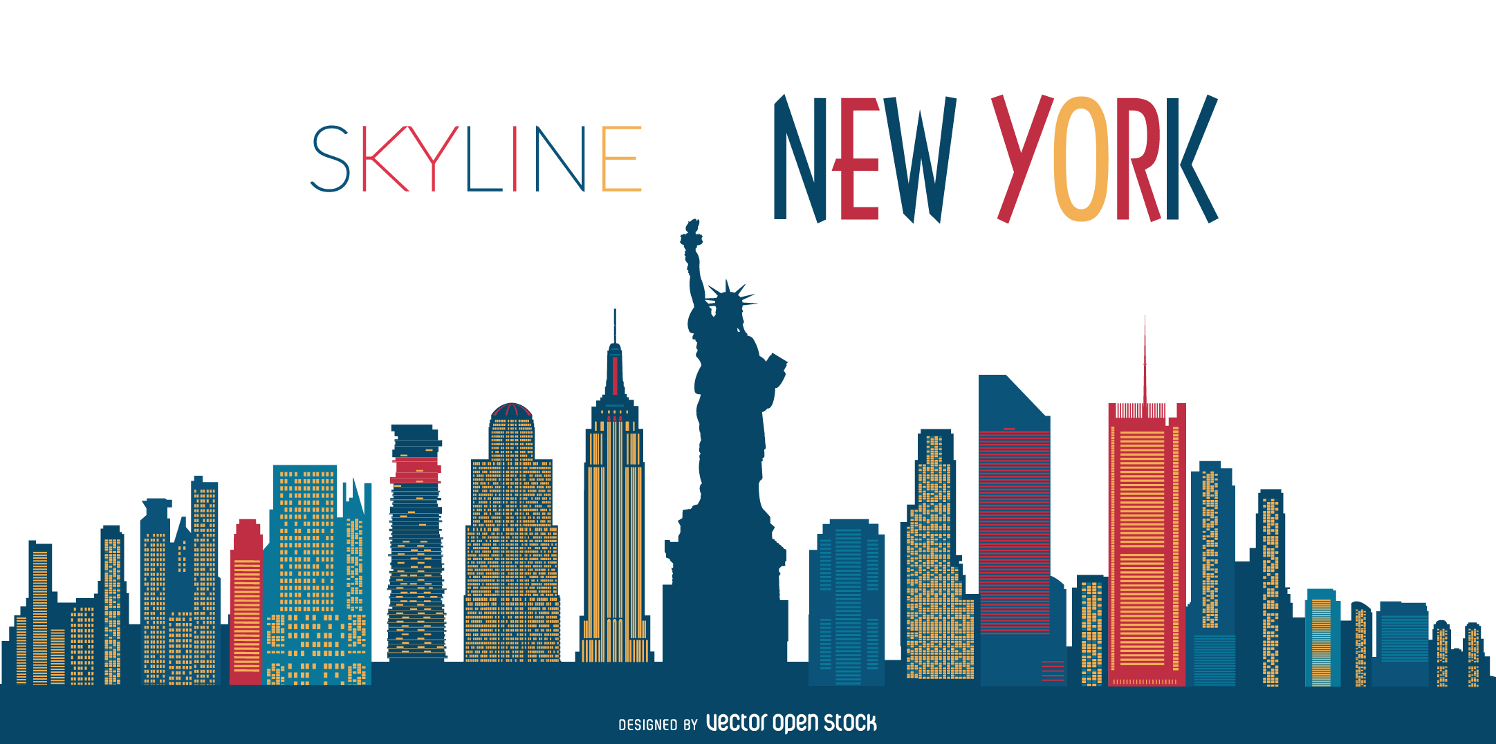 New York skyline silhouette - Vector download