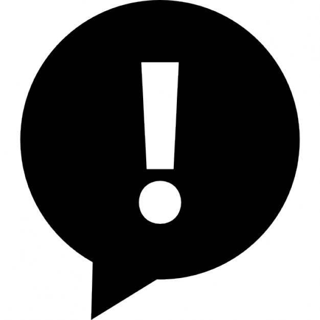 Conversation speech bubble with exclamation sign inside Icons ...