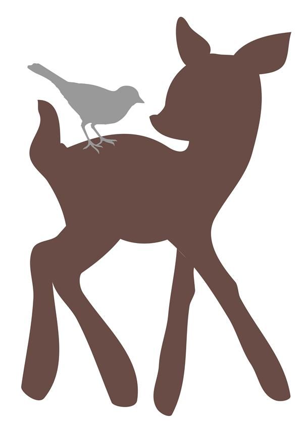 Baby deer silhouette clip art