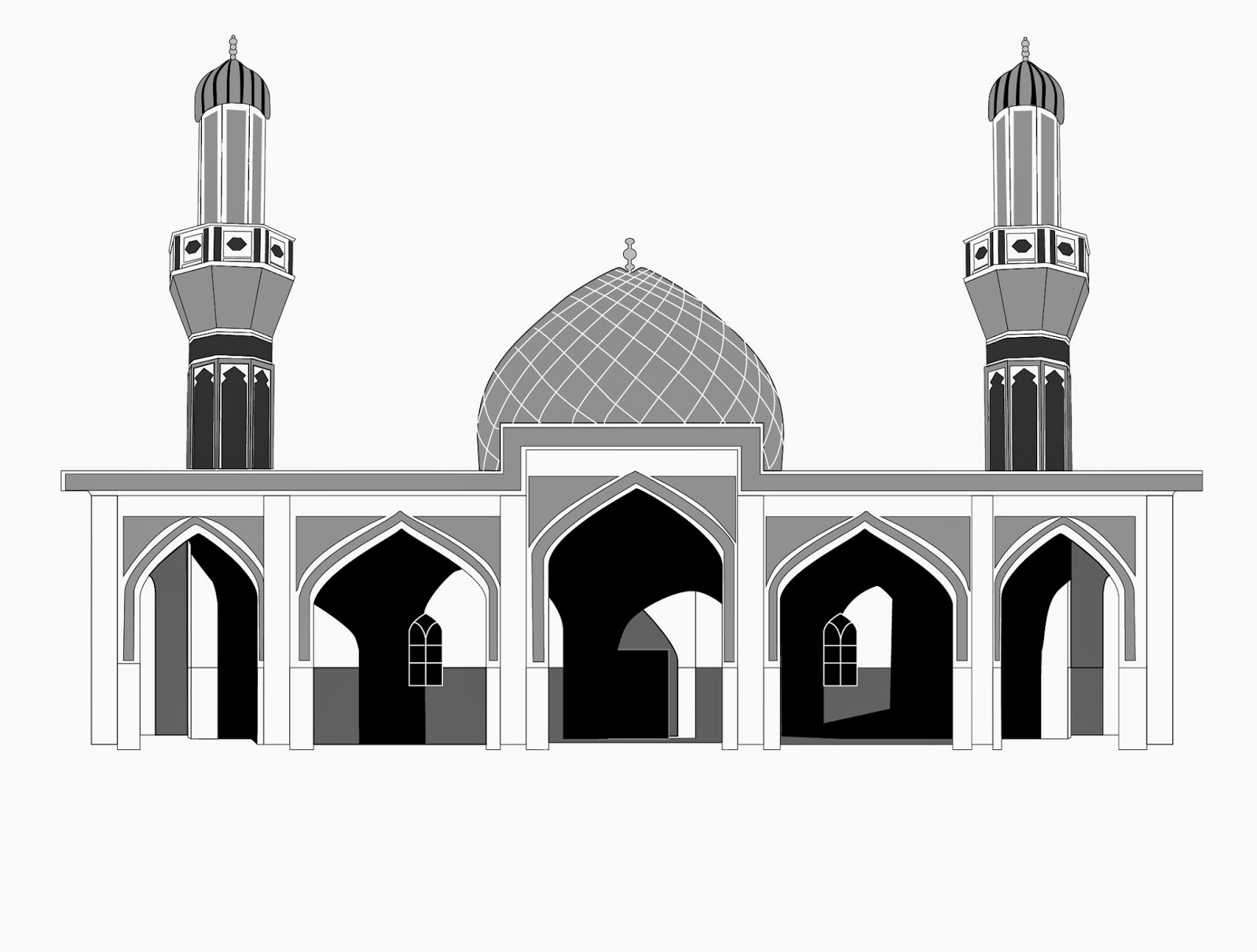 Jennifer Steffey: Vector art of Sa'id bin Jubayr mosque, Wasit, Iraq