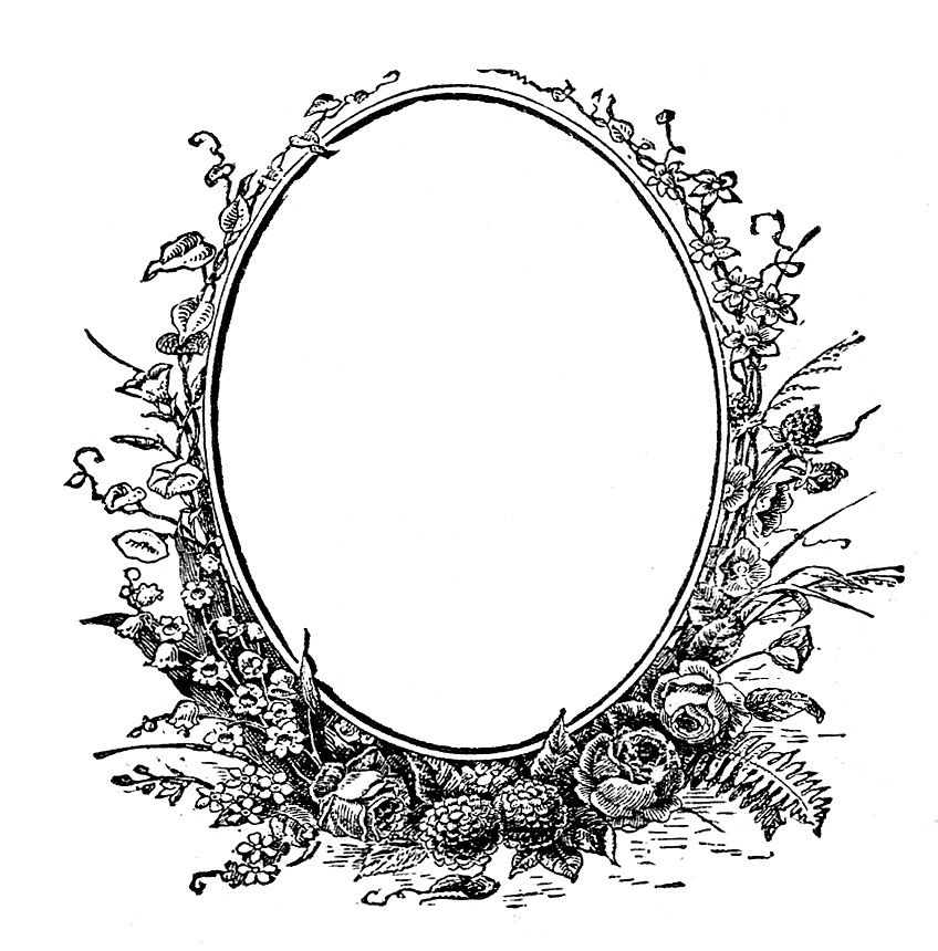 Vintage oval frame clipart