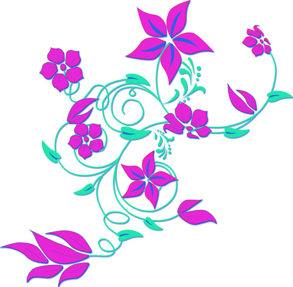 Purple Flower Corner Clipart