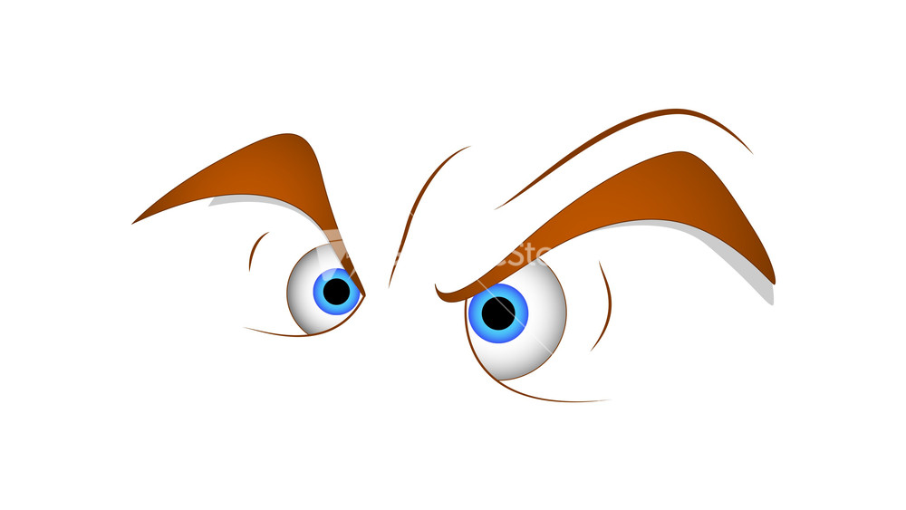 Angry Eyes Cartoon Vector