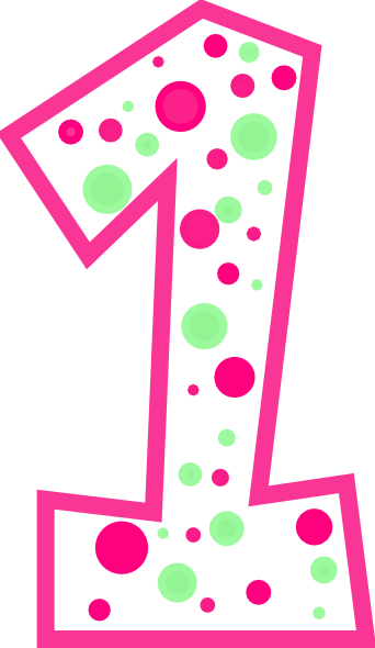Pink Number 1 Clipart