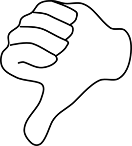 Thumbs down clipart black and white