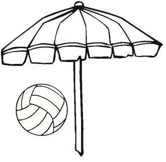 Black and white beach umbrella clipart