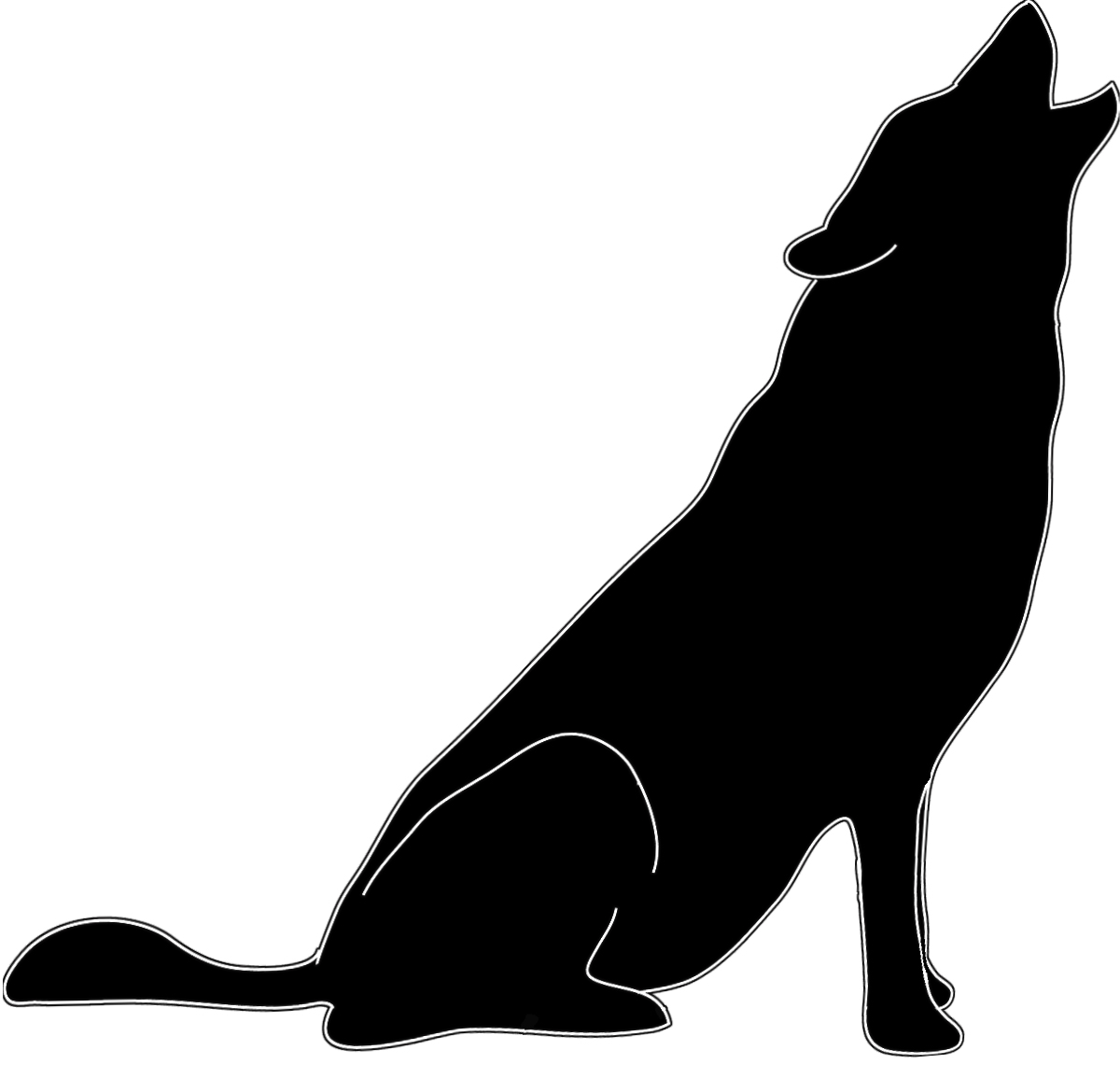 Howling Wolf Silhouette Clipart