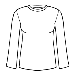 Long sleeve t shirt outline clipart