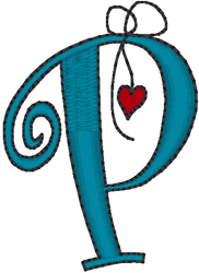 Hanging Hearts Alphabet Embroidery Design
