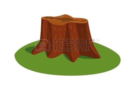 Mushroom tree stump clipart cartoon