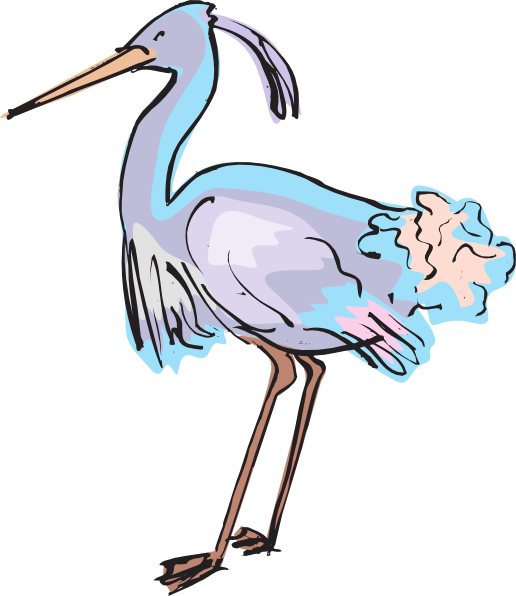 Purple And Blue Heron Clip Art - vector clip art ...