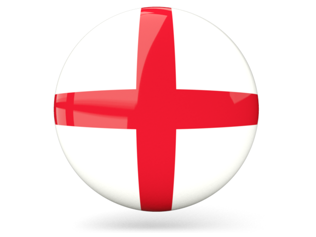 Glossy round icon. Illustration of flag of England