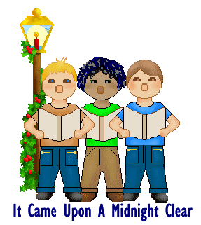 Christmas Carolers Clip Art - Boys Singing Carols - Music