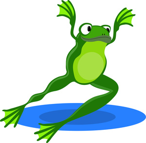 Cartoon jumping frog clipart
