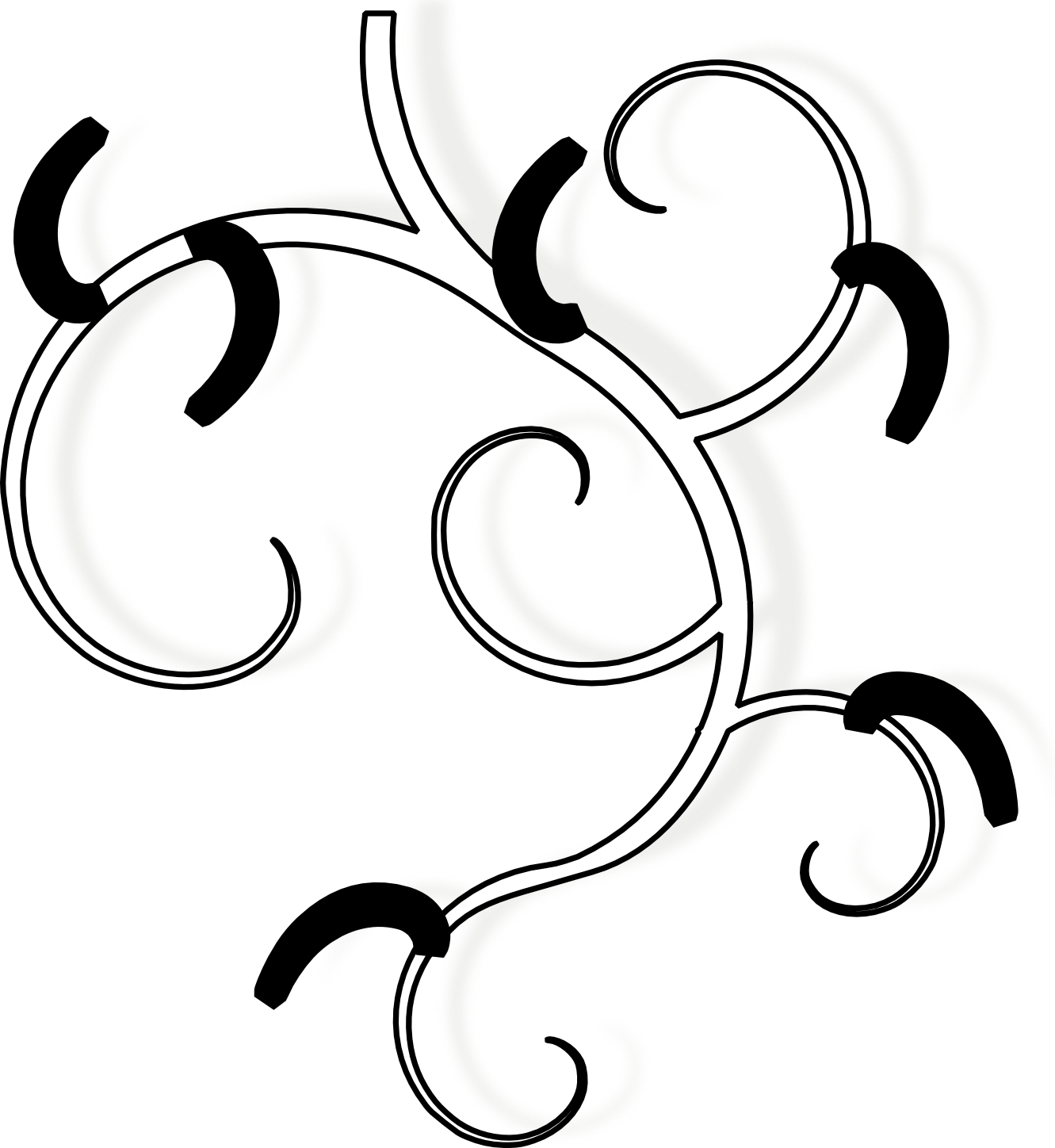 Swirl Design Clipart Best Rg 1 24 Element Black White Line Art ...