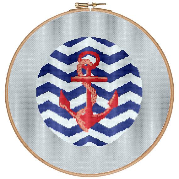 MORE for FREE Nautical Anchor Chevron by CrossStitchPassions